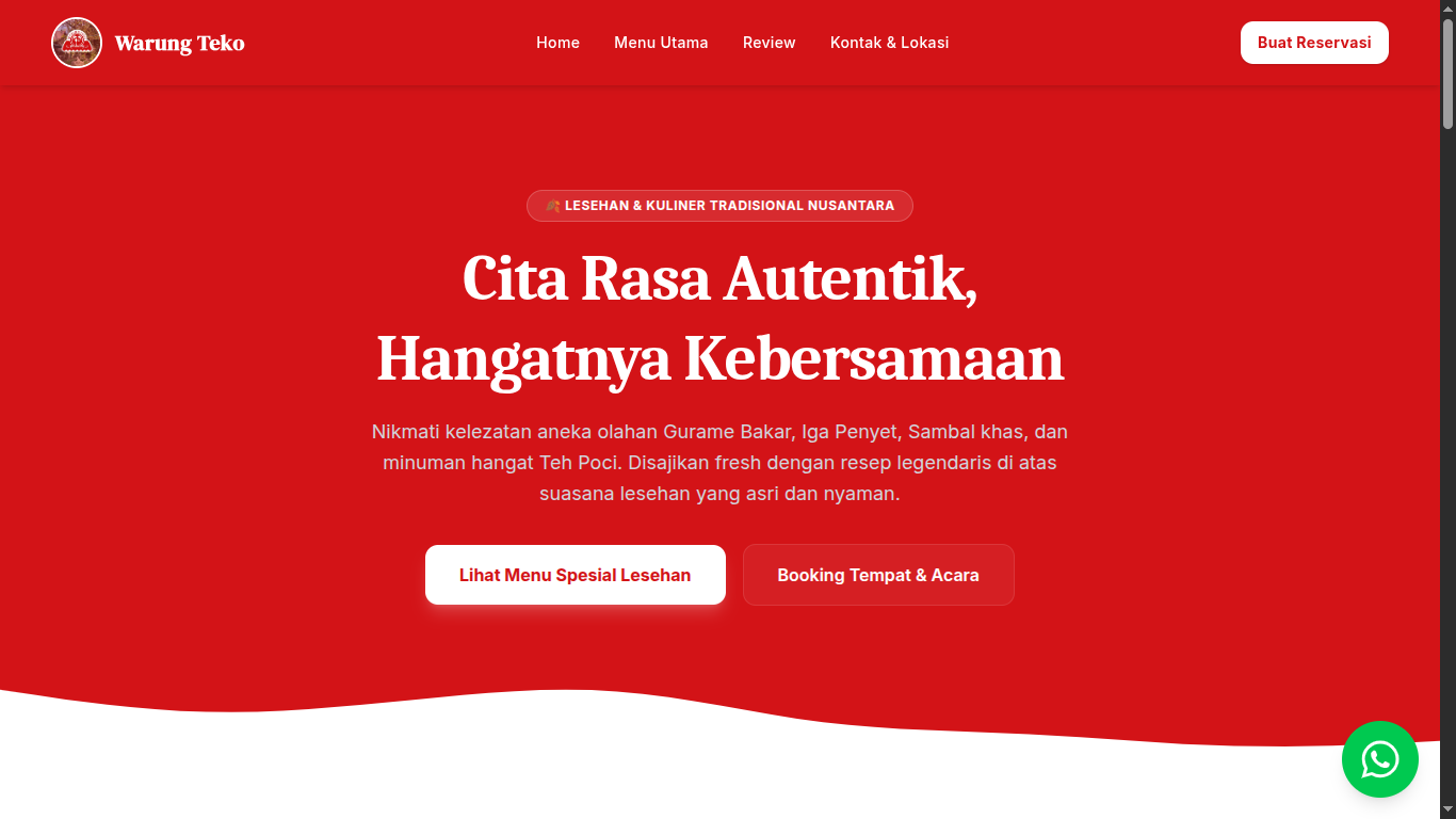 Landing Page Warung Teko