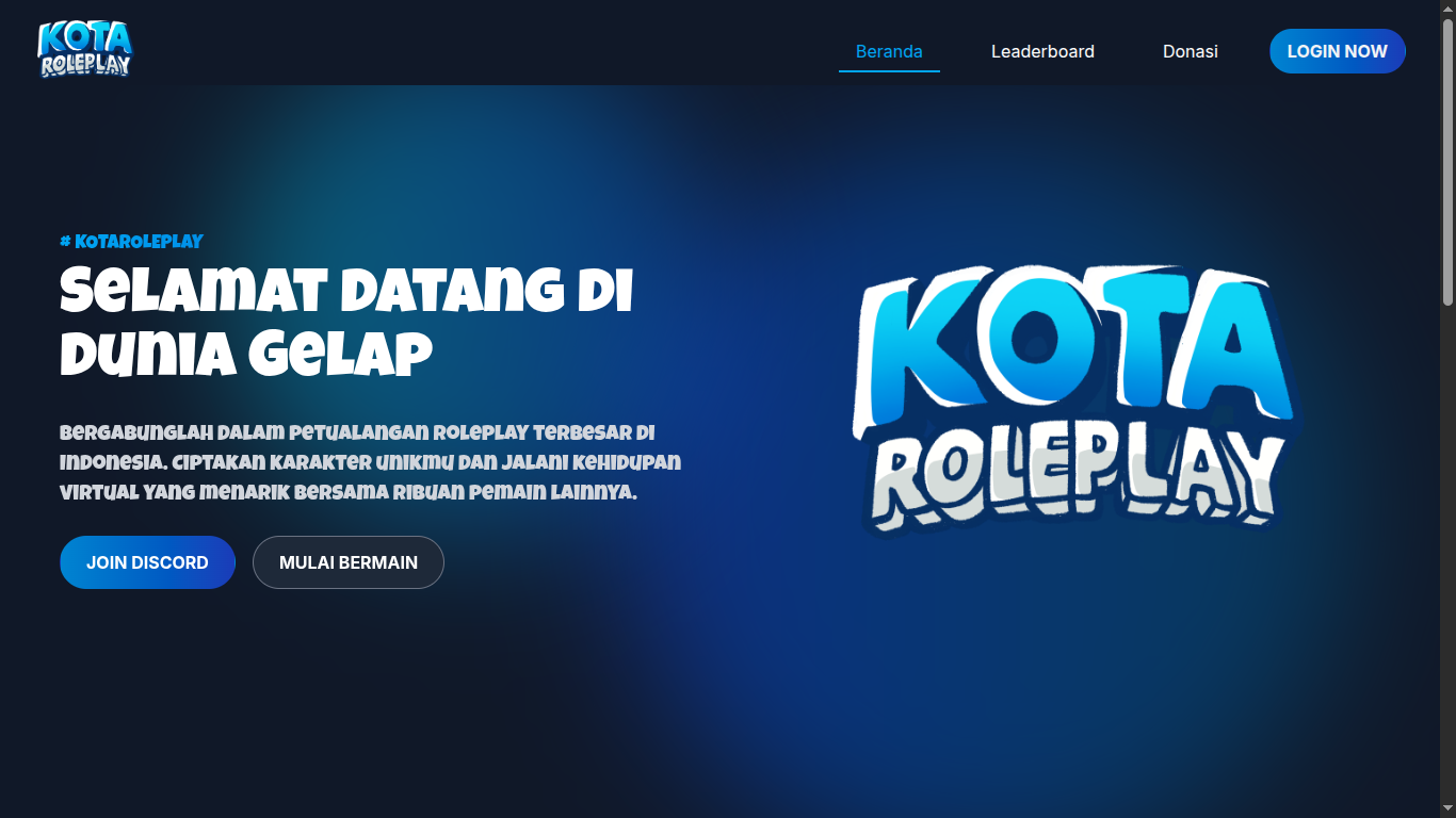 Website Kota Roleplay (Roblox Community)